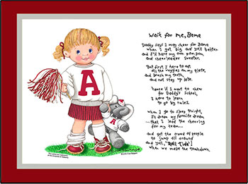 Alabama Wait for Me Cheerleader Matted Print