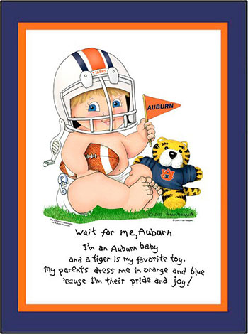 Auburn Wait for Me Baby Boy Matted Print