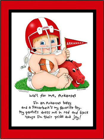 Arkansas Wait for Me Baby Boy Matted Print