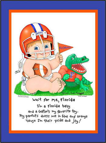 Florida Wait for Me Baby Football Player Matted Print