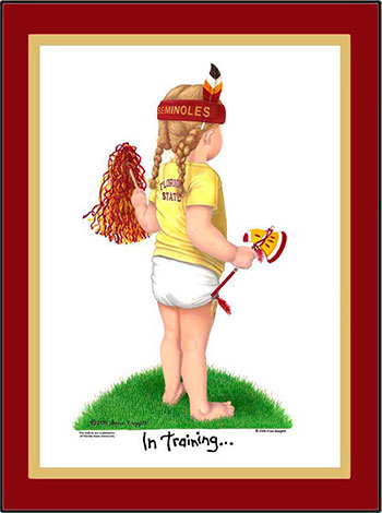 Florida State In Training Cheerleader Matted Art Print