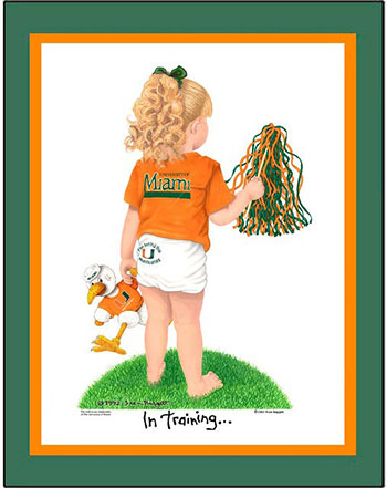 Miami In Training Cheerleader Matted Print