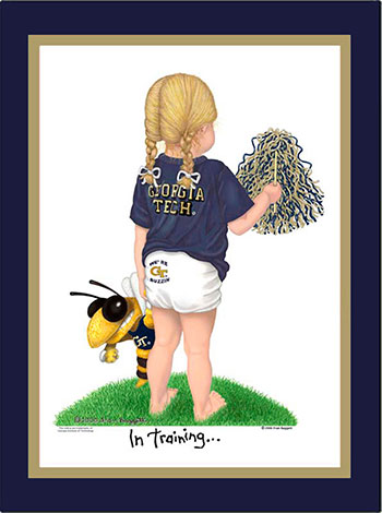 Georgia Tech In Training Cheerleader Matted Print