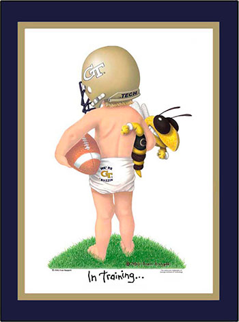 Georgia Tech In Training Football Player Matted Print