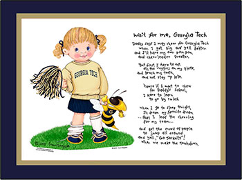 Georgia Tech Wait for Me Cheerleader Matted Print